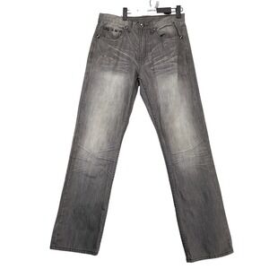 Vintage Y2K Antique Rivet Studded Bootcut Jeans Mens 32x34 Gray Embellished Rock